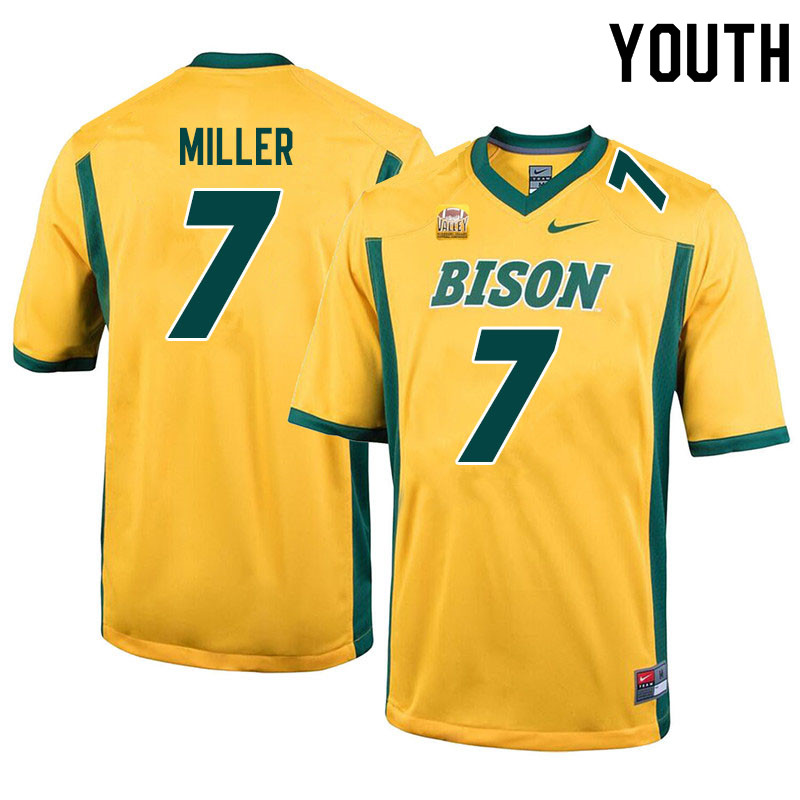 Youth #7 Cam Miller North Dakota State Bison College Football Jerseys Sale-Yellow